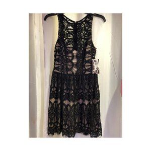 Trixxi High Neck Lace Dress